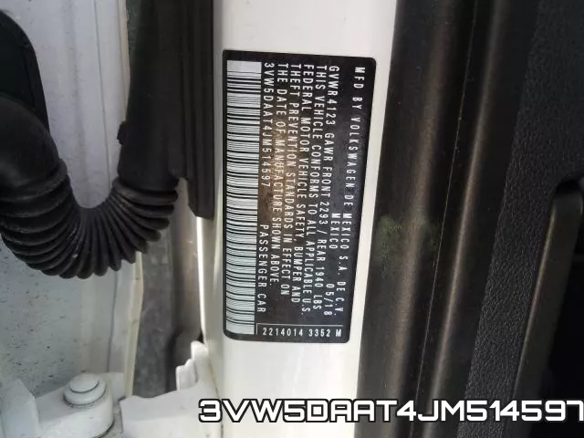 3VW5DAAT4JM514597 фото 2