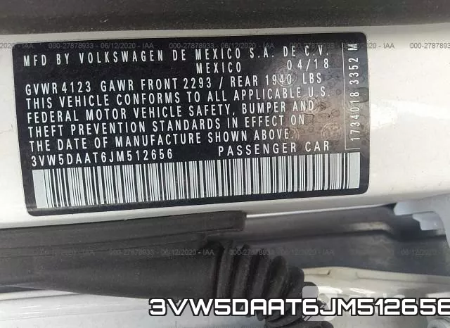 3VW5DAAT6JM512656 фото 10