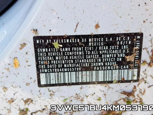 3VWC57BU4KM053790 фото 2
