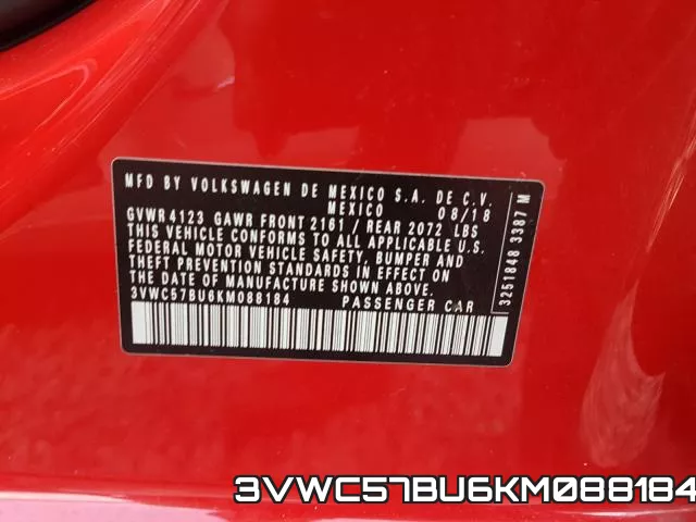 3VWC57BU6KM088184 фото 2