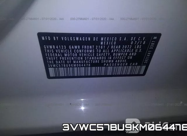 3VWC57BU9KM064476 фото 10