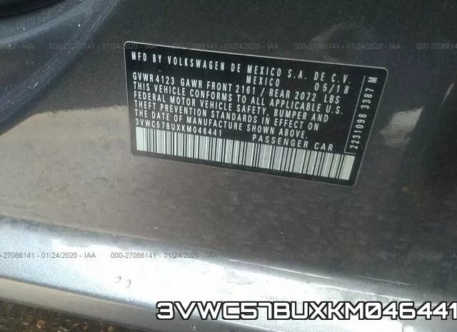 3VWC57BUXKM046441 фото 10