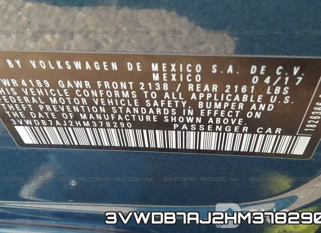 3VWDB7AJ2HM378290 фото 10