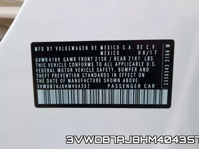 3VWDB7AJ8HM404357 фото 2