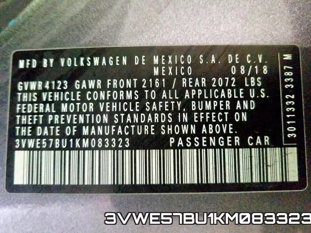3VWE57BU1KM083323 фото 2