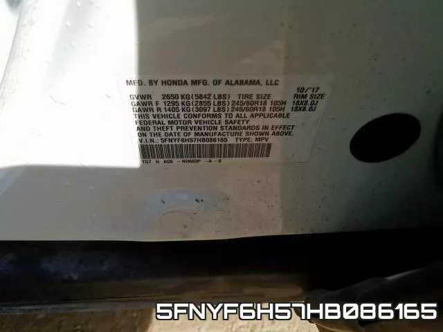 5FNYF6H57HB086165 фото 2
