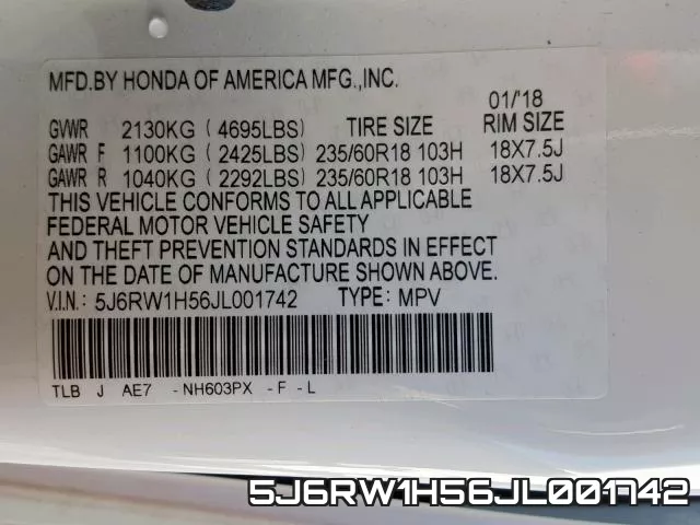 5J6RW1H56JL001742 фото 2
