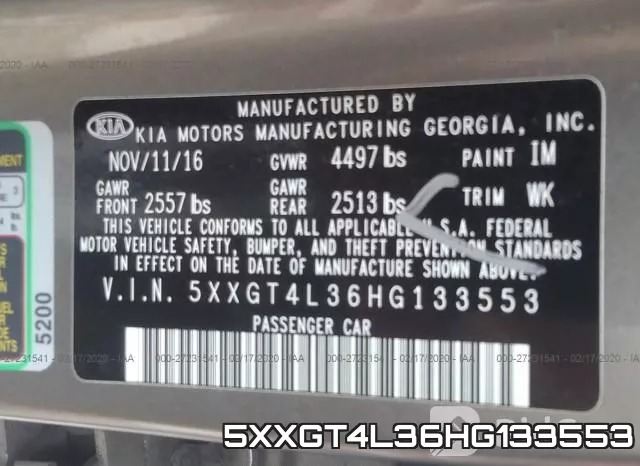 5XXGT4L36HG133553 фото 10