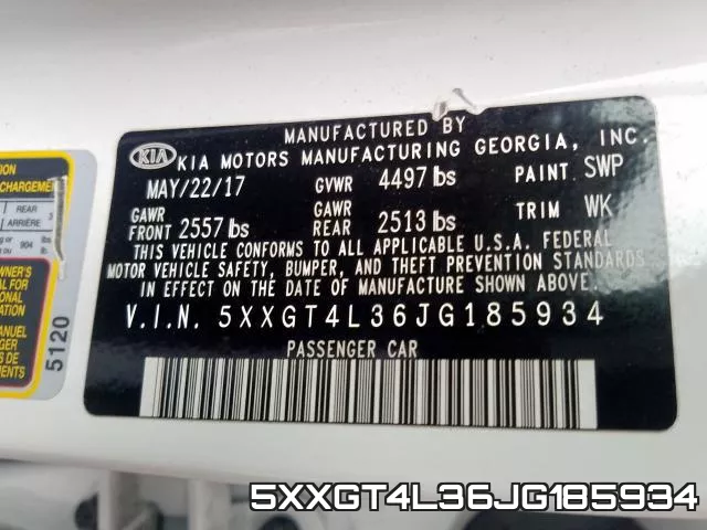 5XXGT4L36JG185934 фото 2