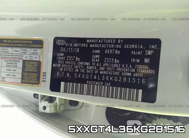 5XXGT4L36KG281516 фото 10