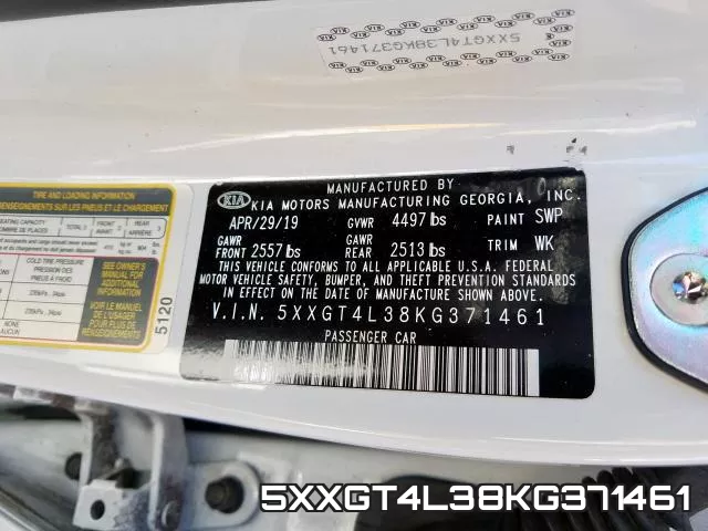 5XXGT4L38KG371461 фото 2