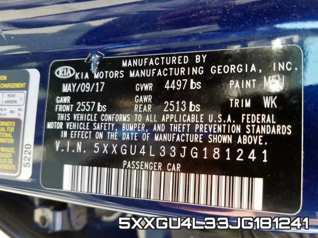 5XXGU4L33JG181241 фото 2