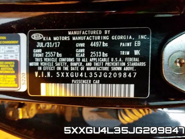 5XXGU4L35JG209847 фото 2