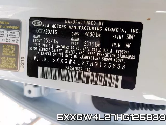 5XXGW4L27HG125833 фото 2