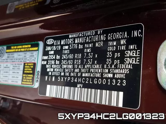 5XYP34HC2LG001323 фото 2