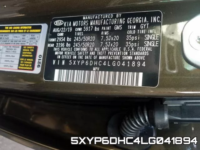5XYP6DHC4LG041894 фото 2