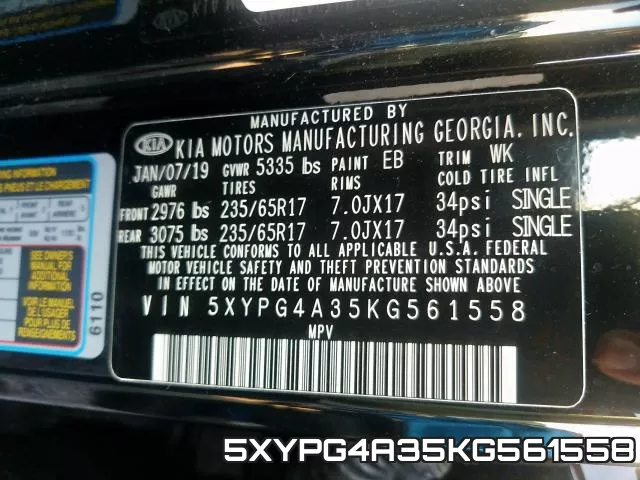5XYPG4A35KG561558 фото 2