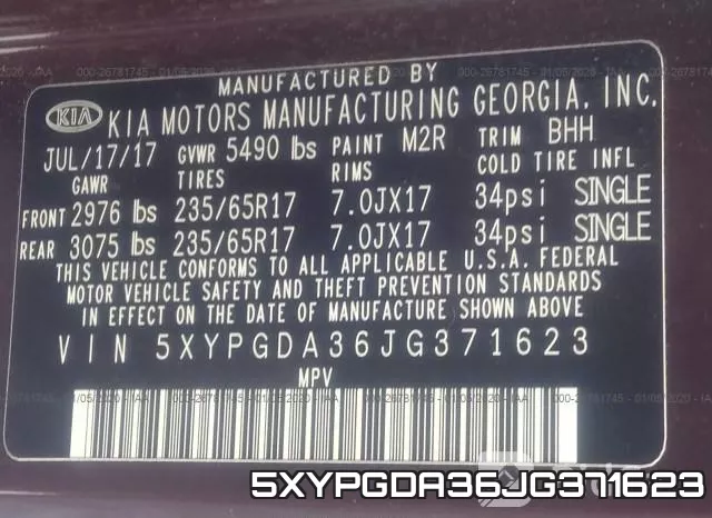 5XYPGDA36JG371623 фото 10