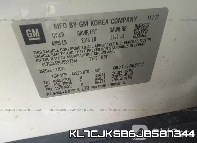 KL7CJKSB6JB587344 фото 10