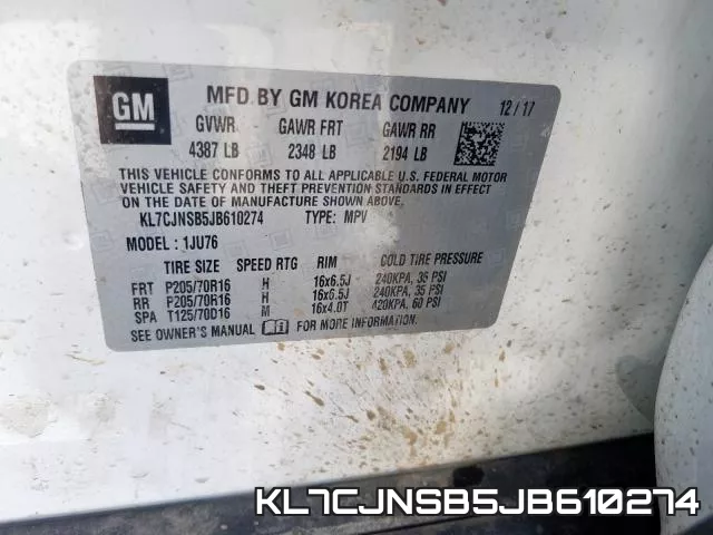 KL7CJNSB5JB610274 фото 2
