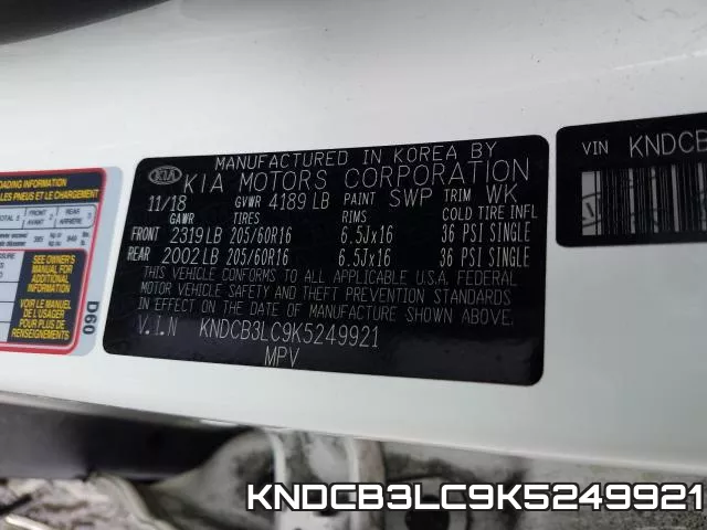 KNDCB3LC9K5249921 фото 2