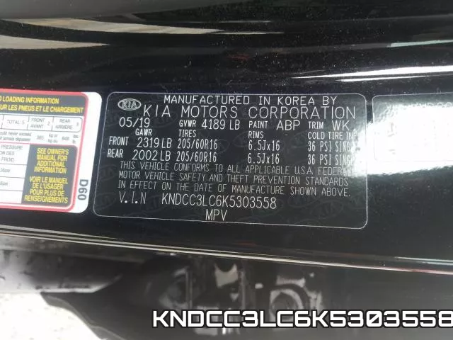 KNDCC3LC6K5303558 фото 2