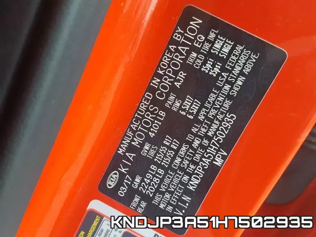 KNDJP3A51H7502935 фото 2