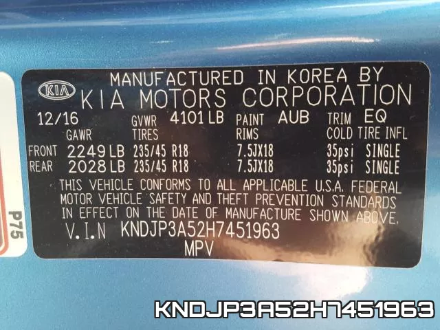 KNDJP3A52H7451963 фото 2