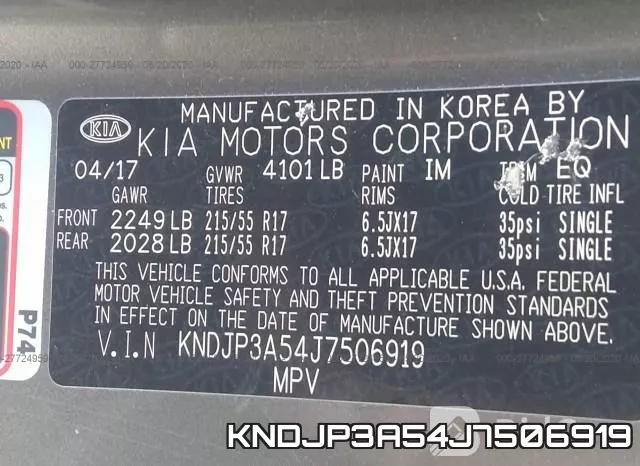 KNDJP3A54J7506919 фото 10