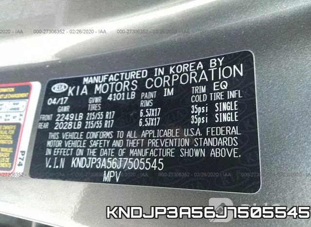 KNDJP3A56J7505545 фото 10