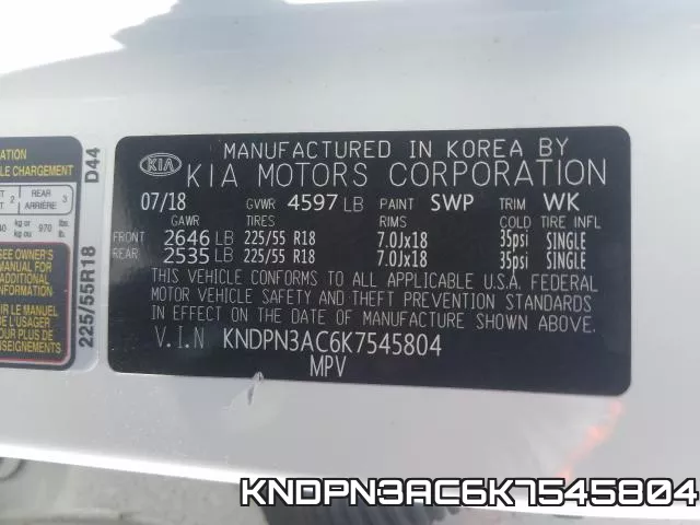 KNDPN3AC6K7545804 фото 2