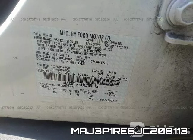 MAJ3P1RE6JC208113 фото 10