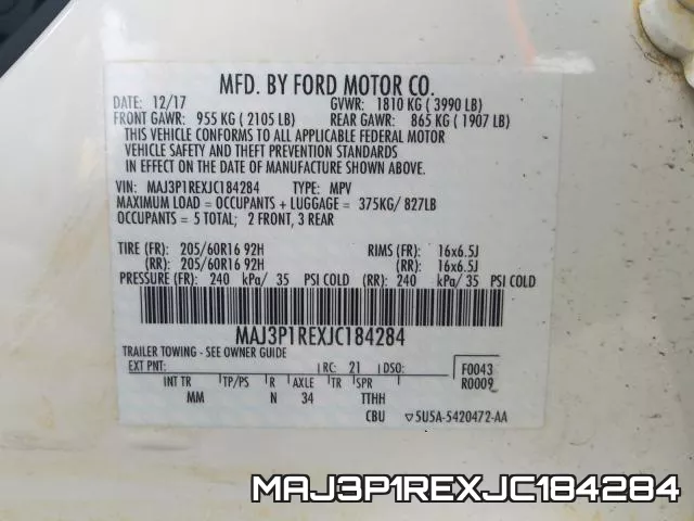 MAJ3P1REXJC184284 фото 2