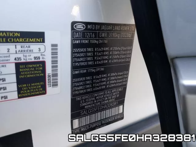 SALGS5FE0HA328381 фото 2