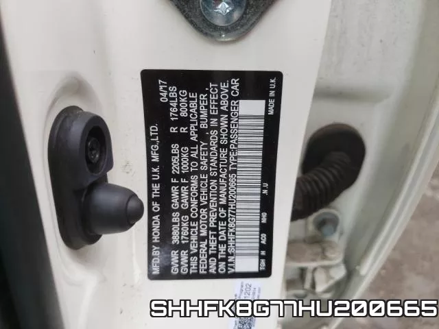 SHHFK8G77HU200665 фото 2