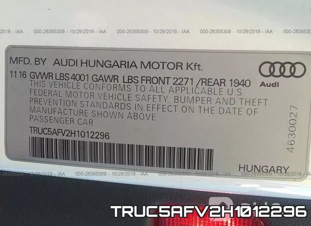 TRUC5AFV2H1012296 фото 10