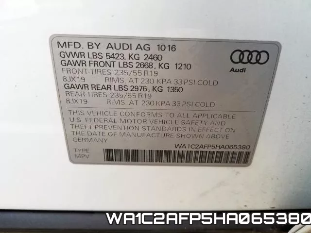WA1C2AFP5HA065380 фото 2
