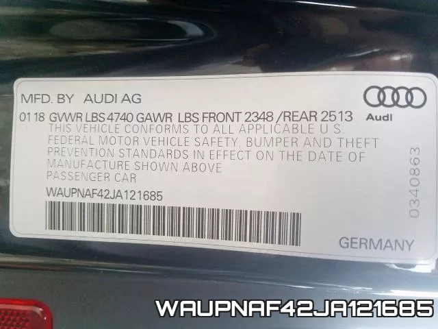 WAUPNAF42JA121685 фото 2