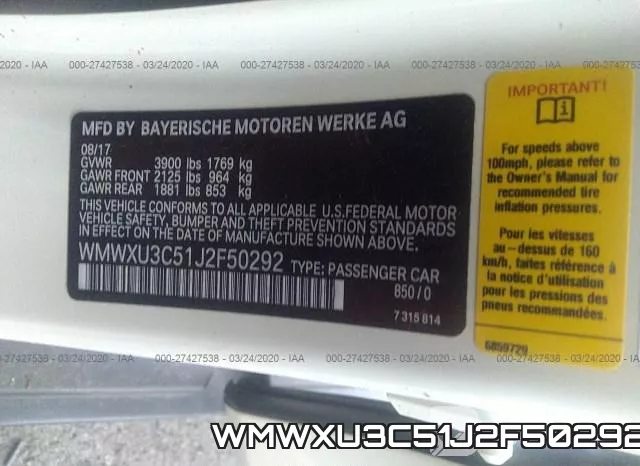 WMWXU3C51J2F50292 фото 10