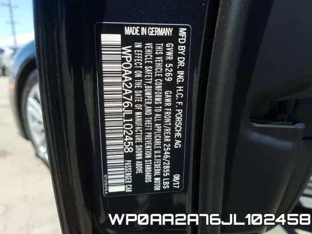 WP0AA2A76JL102458 фото 2