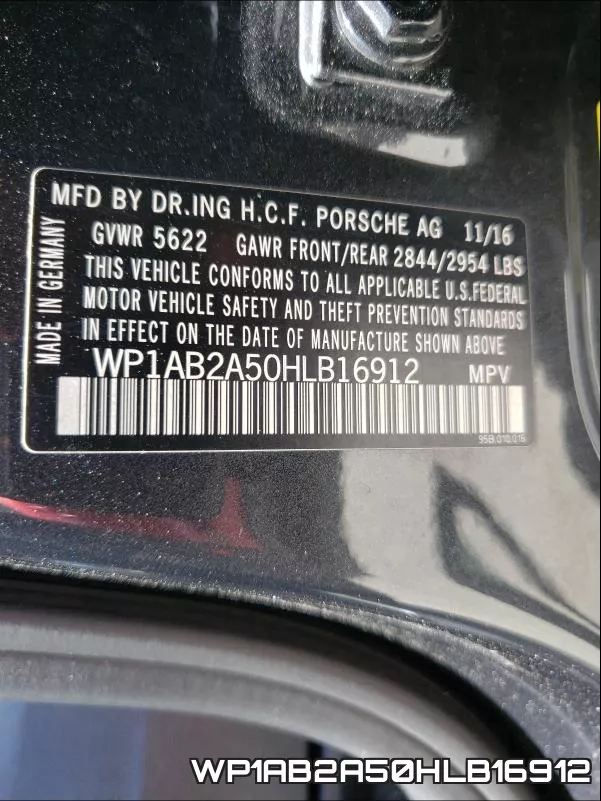WP1AB2A50HLB16912 фото 2