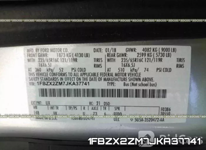 1FBZX2ZM7JKA37741 фото 10