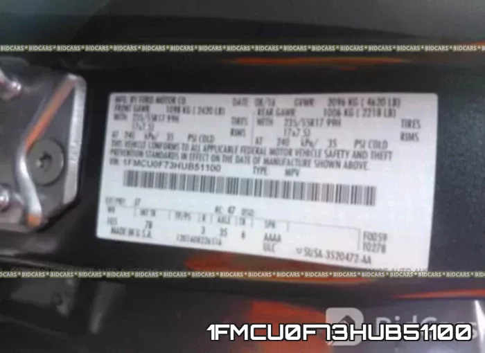 1FMCU0F73HUB51100 фото 10