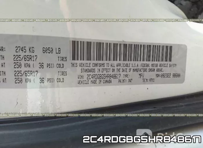 2C4RDGBG5HR848617 фото 10