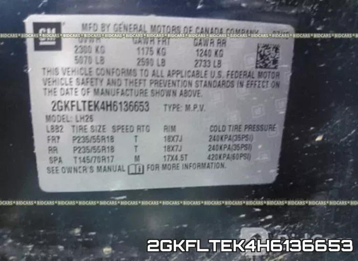 2GKFLTEK4H6136653 фото 10