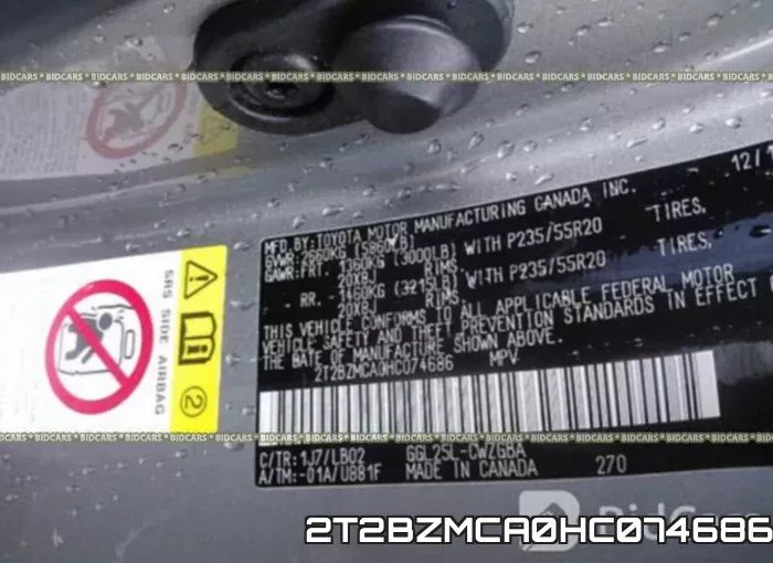2T2BZMCA0HC074686 фото 10