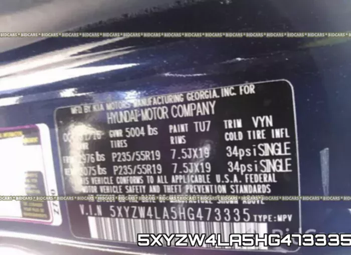 5XYZW4LA5HG473335 фото 10