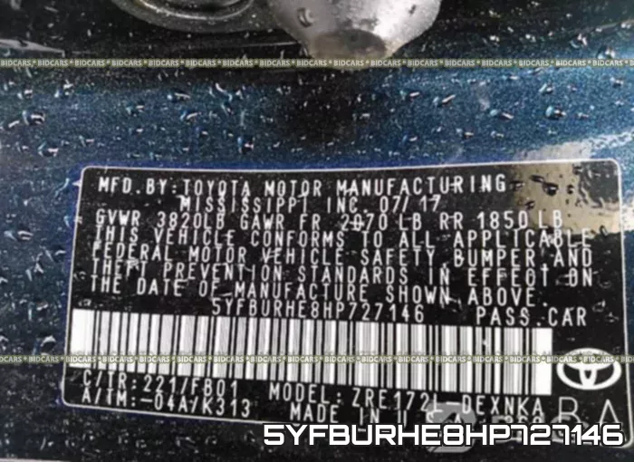 5YFBURHE8HP727146 фото 10