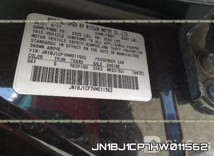 JN1BJ1CP7HW011562 фото 10