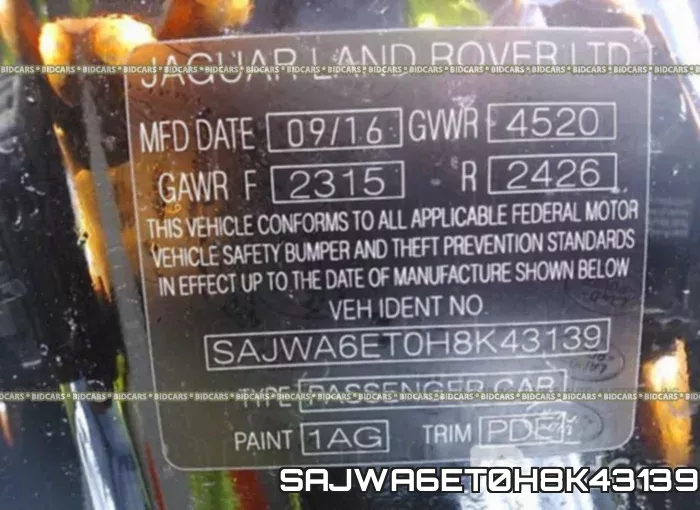 SAJWA6ET0H8K43139 фото 10